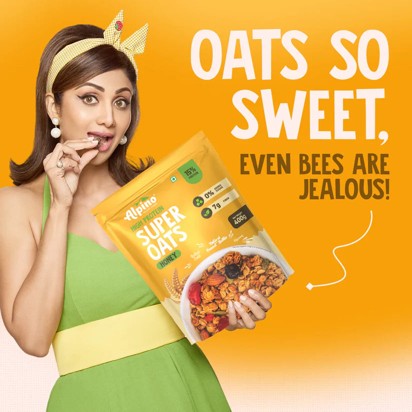 High Protein Super Rolled Oats Honey, Natural Peanut Butter & Honey – 15g Protein, Salt, Gluten-Free