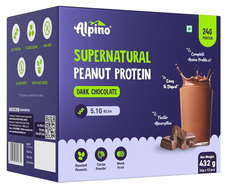 Supernatural Peanut Protein Powder Dark Chocolate – Roasted Peanuts, Cocoa Powder & Monk Fruit - 24g Protein, 5.1g BCAAs, No Added Sugar - World’s First Peanut Protein Isolate