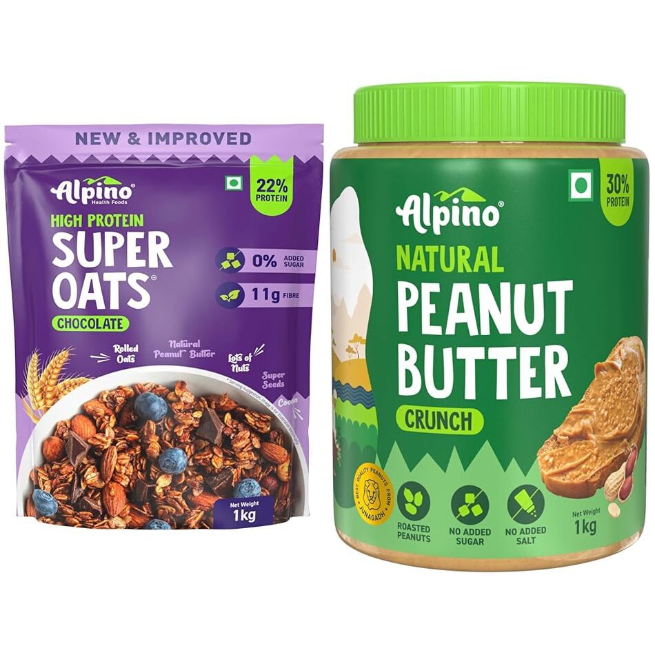 Combo Peanut Butter Super Oats Chocolate + Peanut Butter Crunch 1 kg each