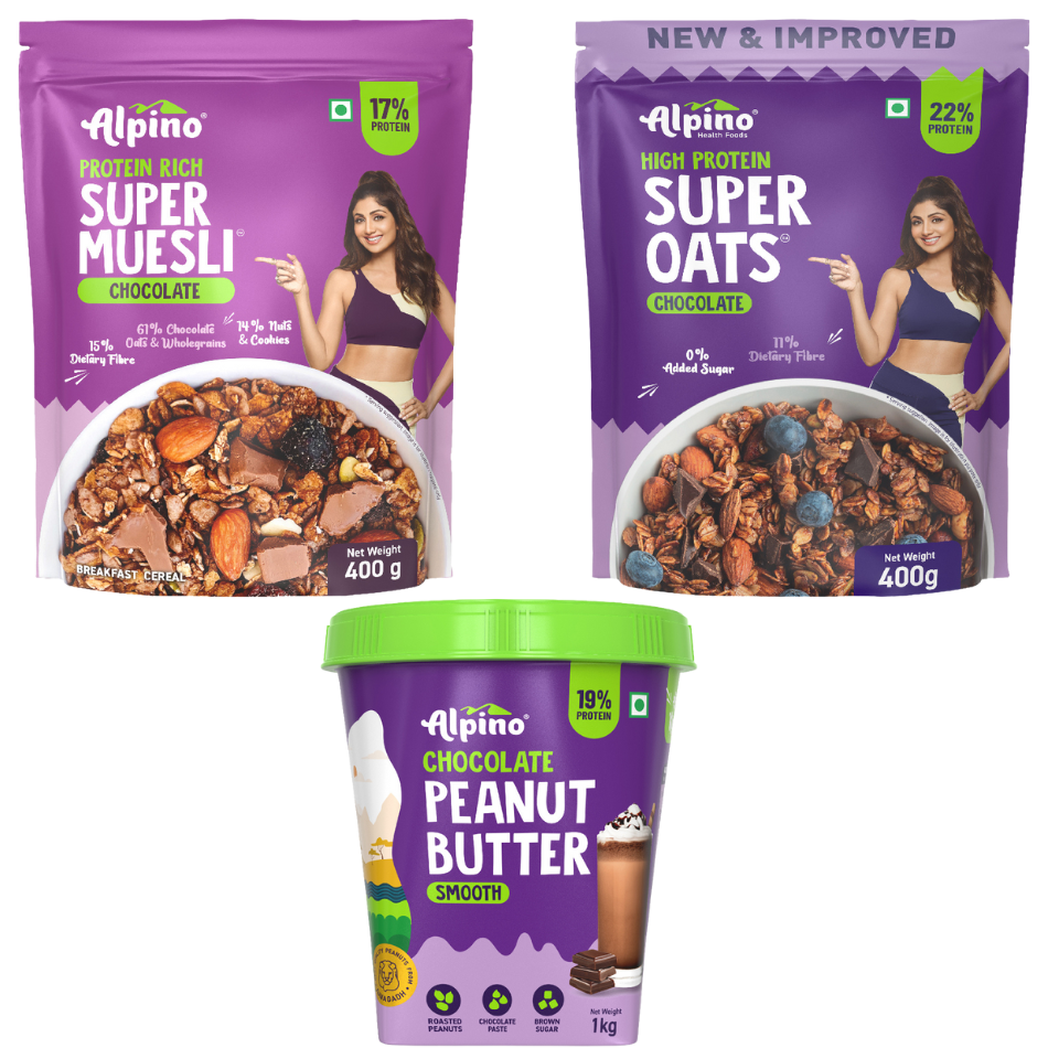 Chocolate High Protein Combo: 1 KG Peanut Butter | 400g Muesli & Oats