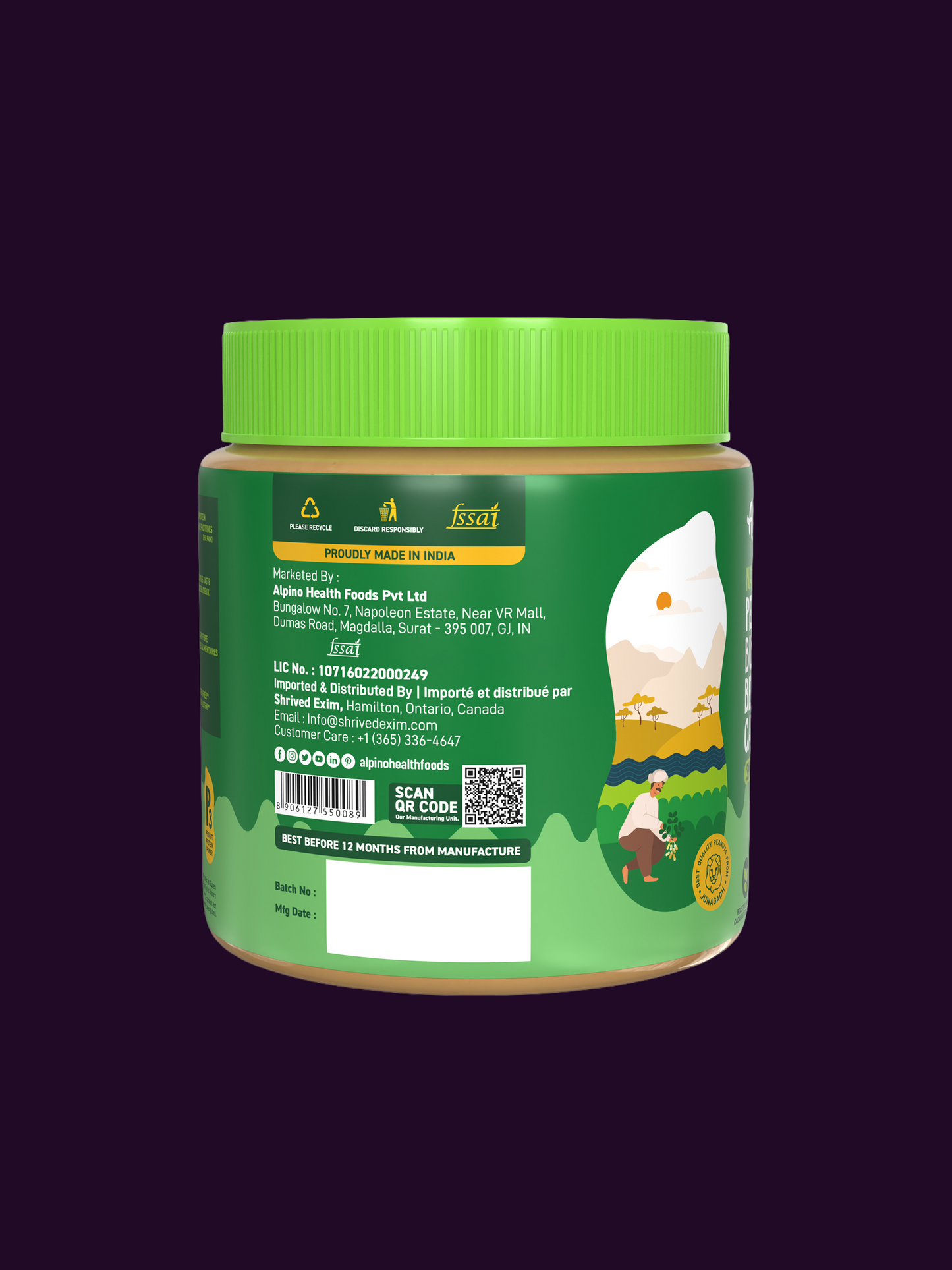 Alpino Natural Peanut Butter Smooth