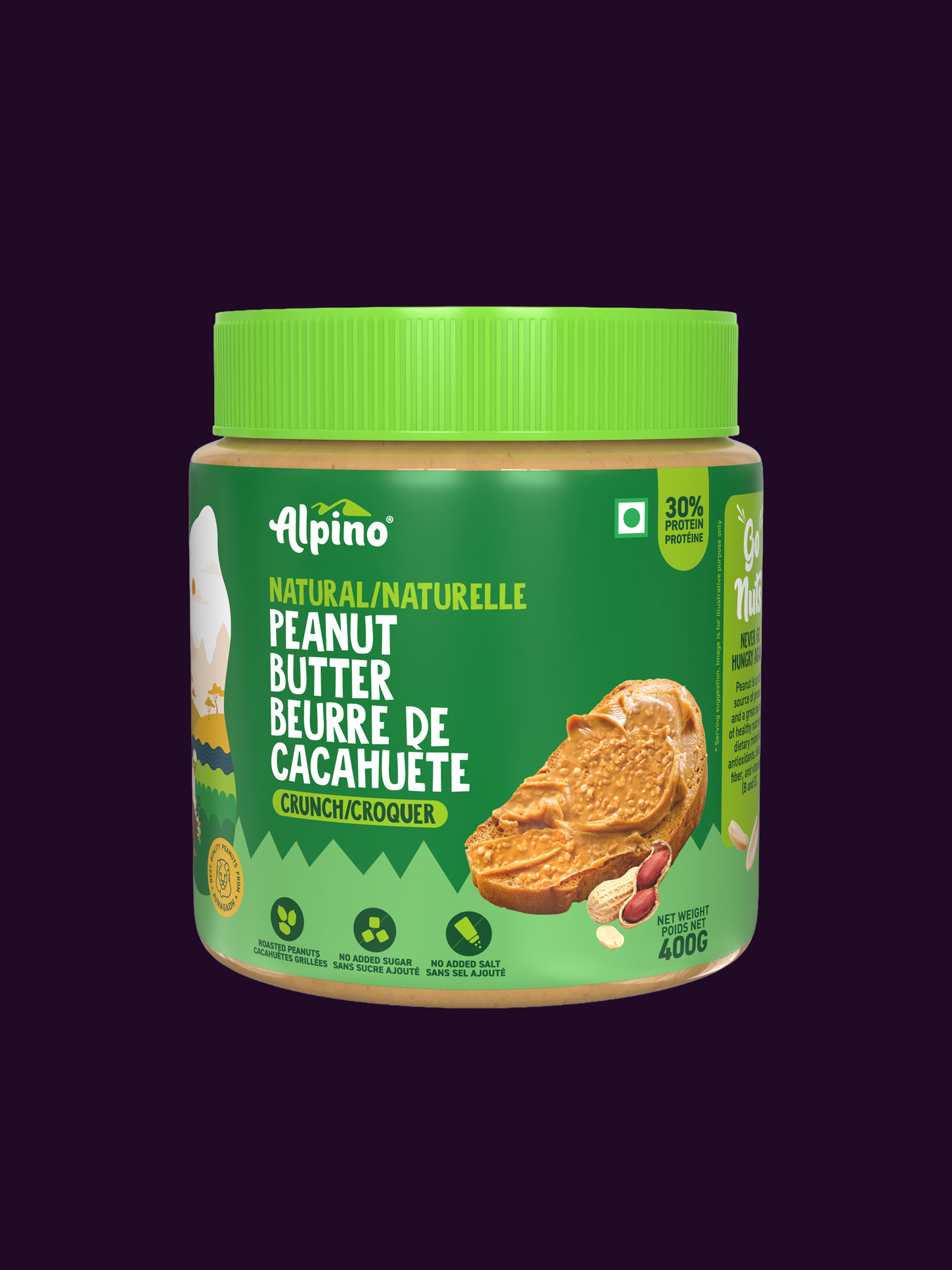 Alpino Natural Peanut Butter Crunchy