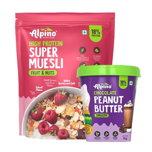 Breakfast Combo - Museli Fruit and Nut 400g & Chocolate Peanut Butter Smooth 1kg
